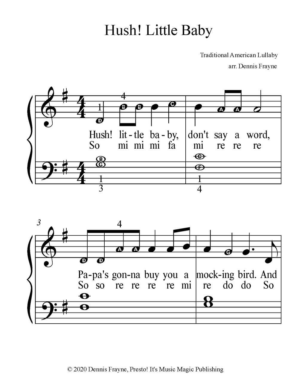 Hush! Little Baby — Presto! It's Music Magic Publishing